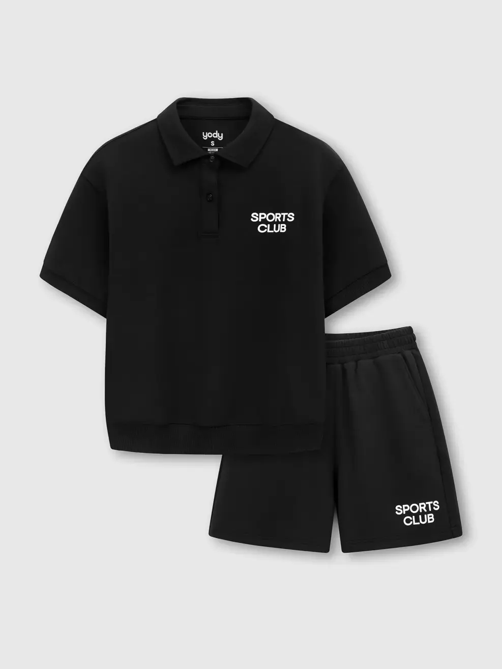 Bộ Đồ Nữ Áo Polo Quần Shorts Sport Club - Đen 001 - S