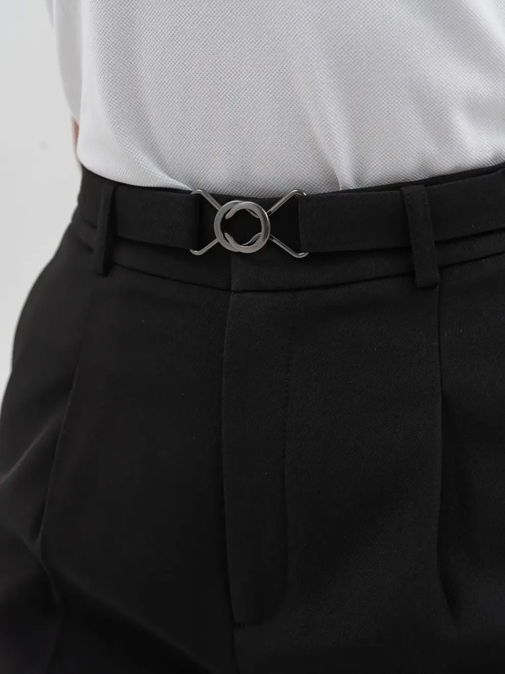 Quần Âu Nữ Baggy Dây Lưng Mặt Đai Chun - Đen - S