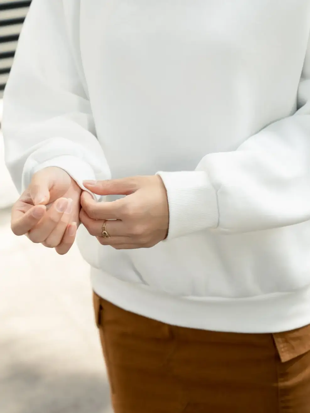 Áo thu đông nữ smile - Trắng - S