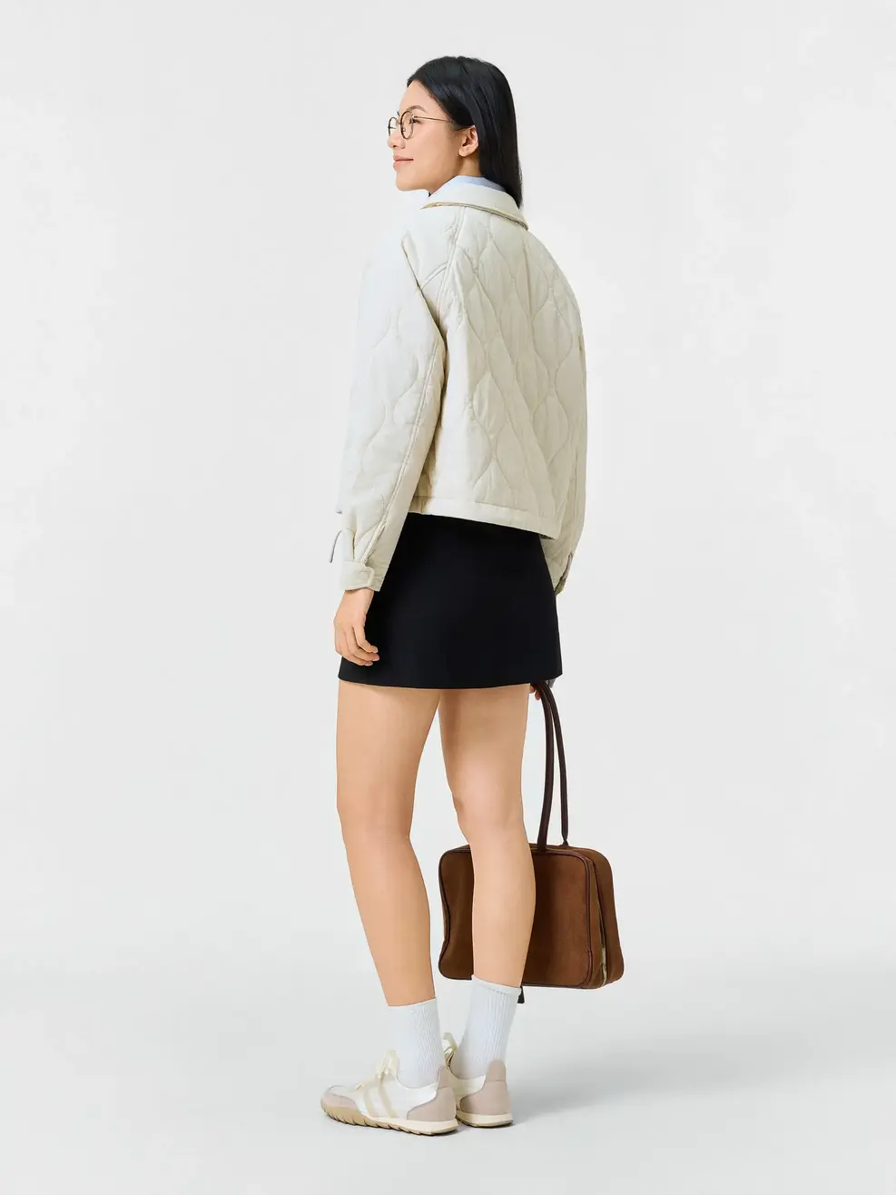 Áo Phao Nữ Bomber Cổ Bẻ - Xám 218 - S