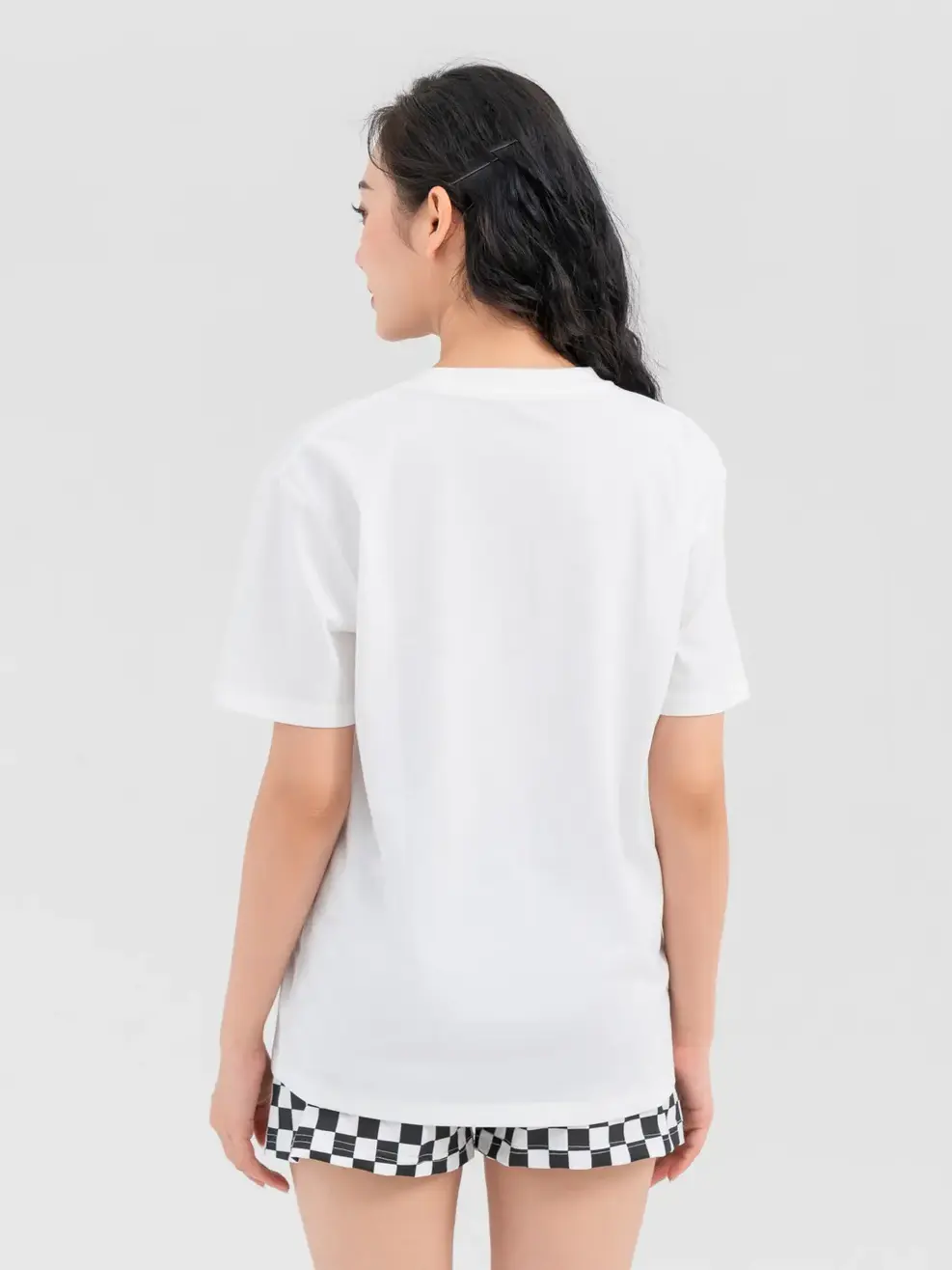 Đồ Bộ Nữ Dáng Rộng In Gấu Caro Cotton Usa - Trắng đen - S