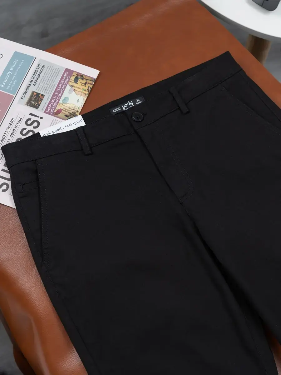 Quần kaki nam Regular - Đen - 29