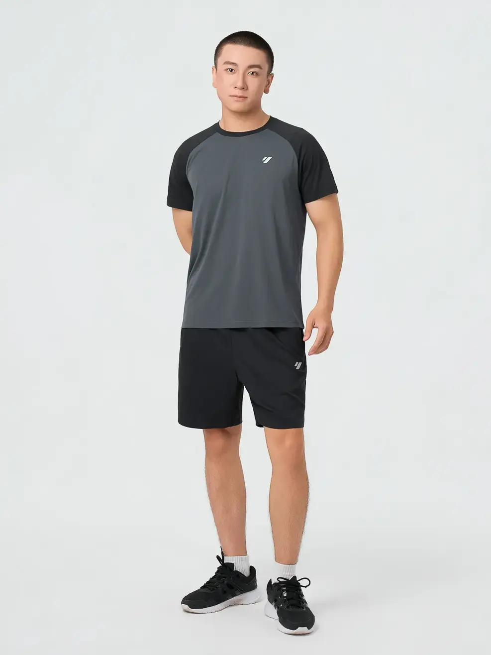 Áo Phông Thể Thao Tay Raglan Phối Màu - Than chì 002 - M