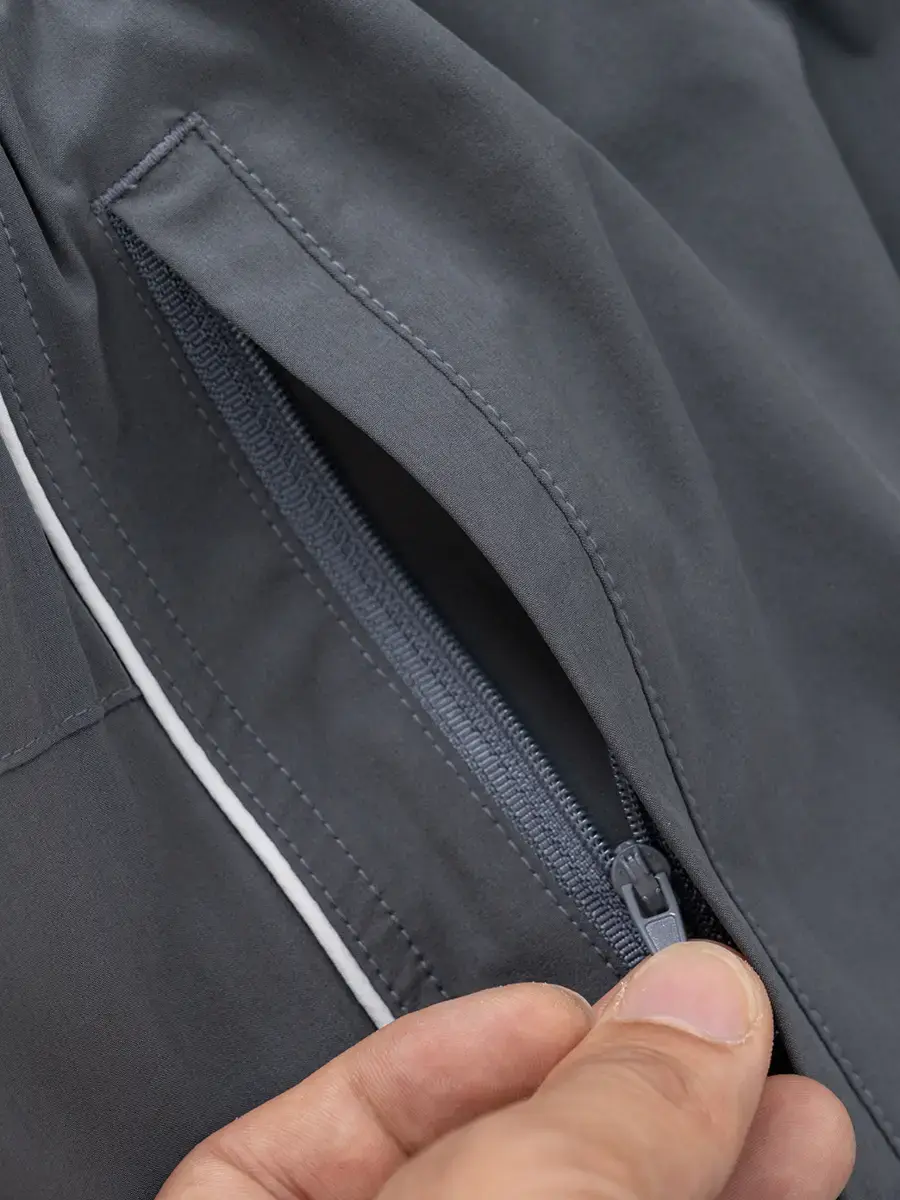 Quần short nam thể thao phối sườn - Ghi - 33