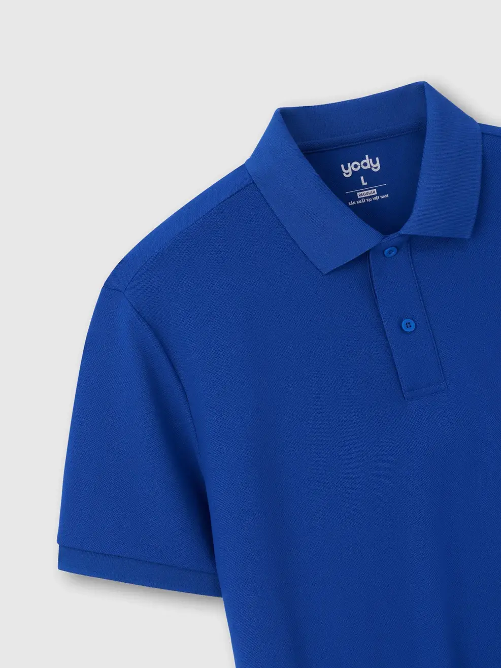 Áo Polo Nam Ngắn Tay Nẹp To -  Xanh Da Trời 200 - M
