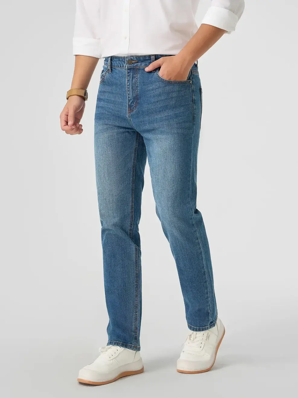 Quần Jeans Nam Ống Suông Co Giãn Thoáng Mát (QJM3071) - Màu chàm 001 - 28