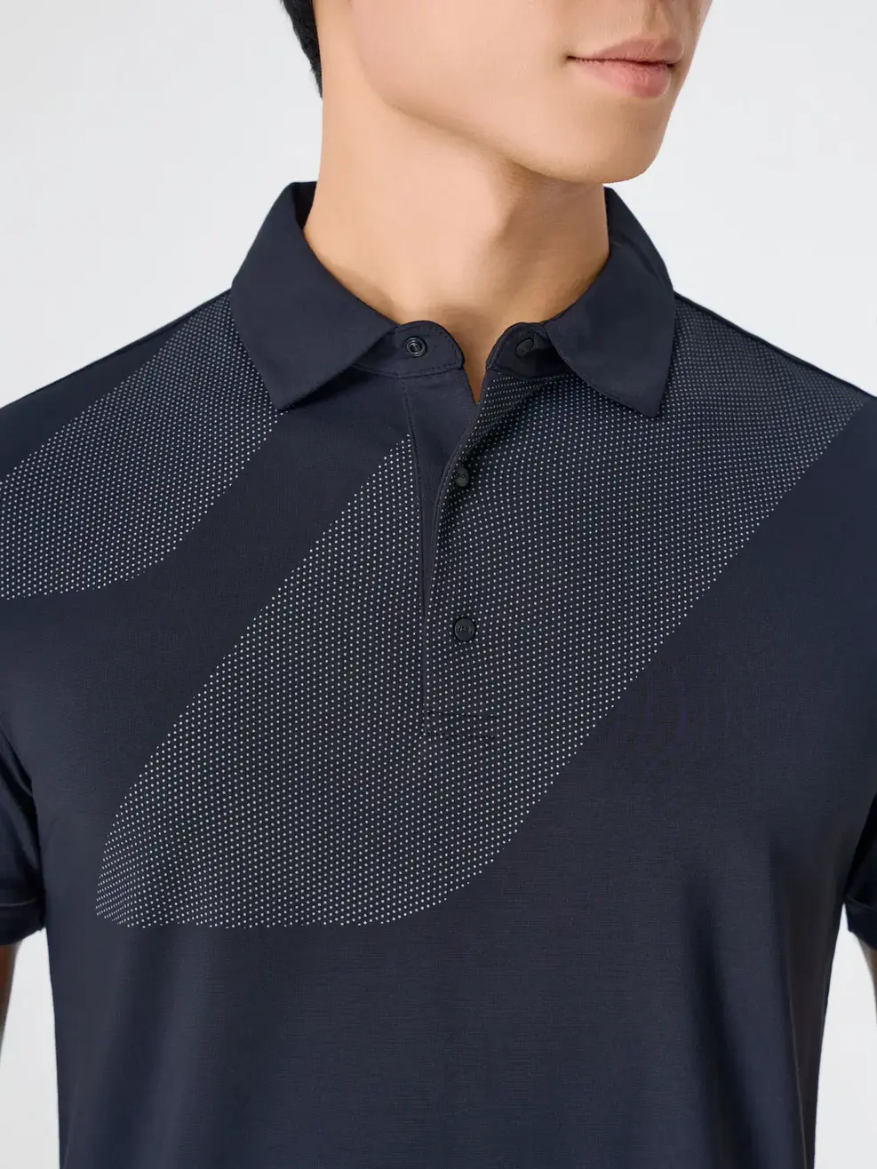 Áo Polo Nam Thể Thao In Hoạ Tiết - ĐEN 002 - S