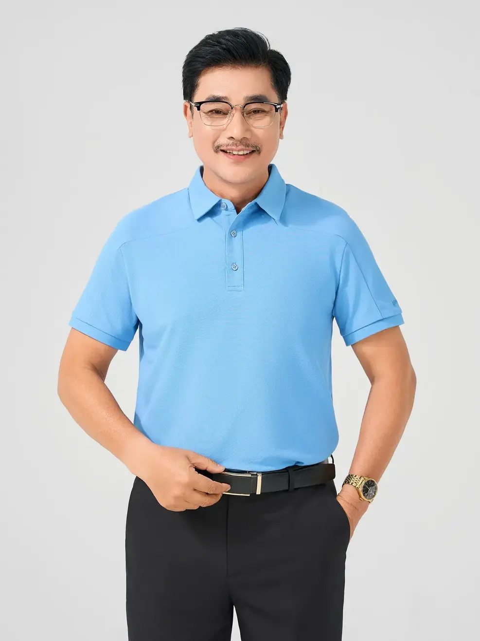 Polo Nam Bổ Thân  - Xanh Lam - L