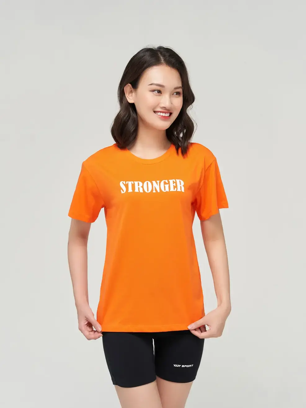 Bộ đồ nữ áo dáng rộng - Cam đen - XL