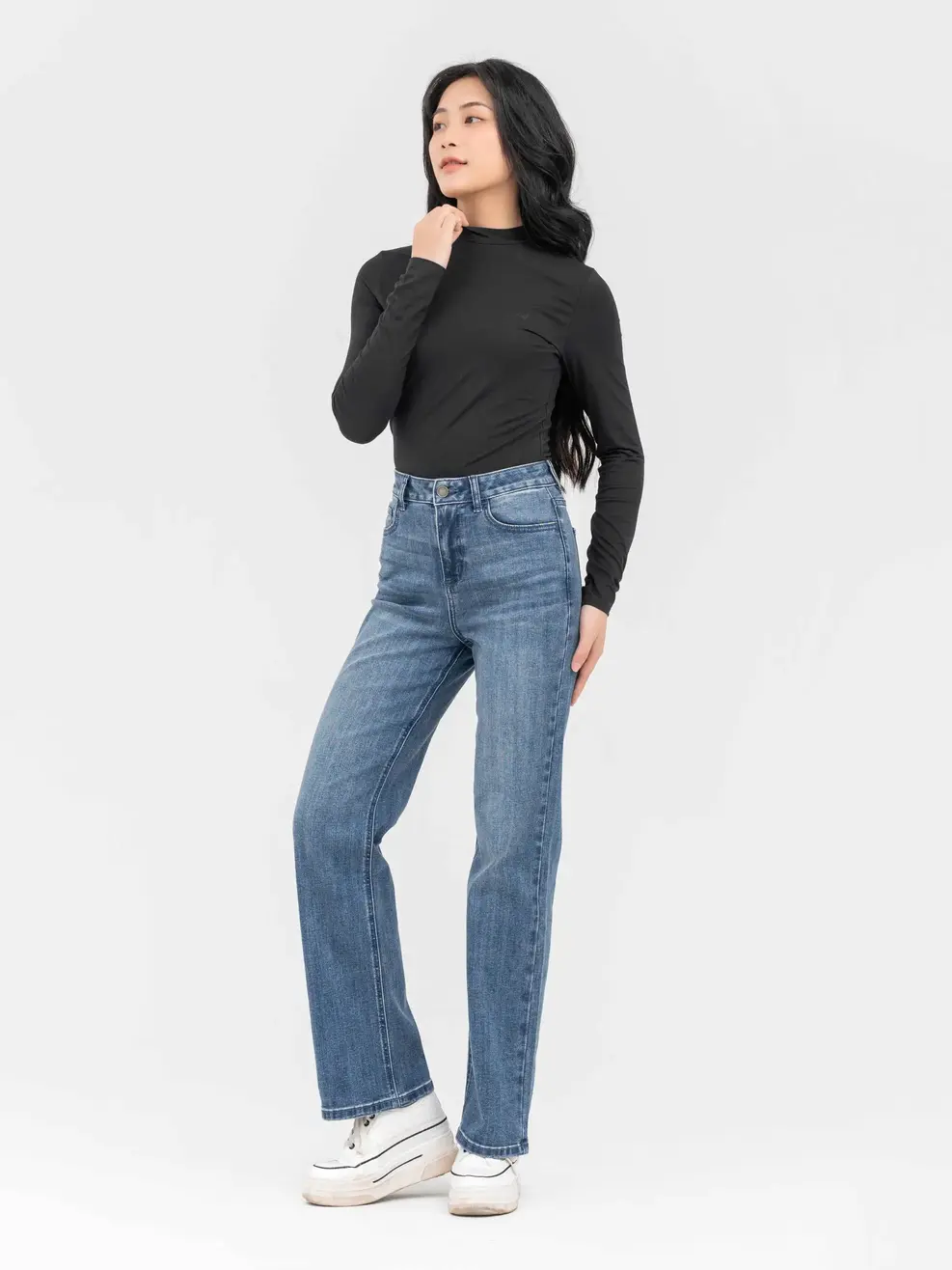 Áo Thu Đông Nữ Cổ 3cm - Đen - S