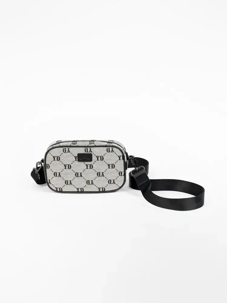 Túi Unisex Dáng Hộp Dệt Hoạ Tiết - đen melange 1