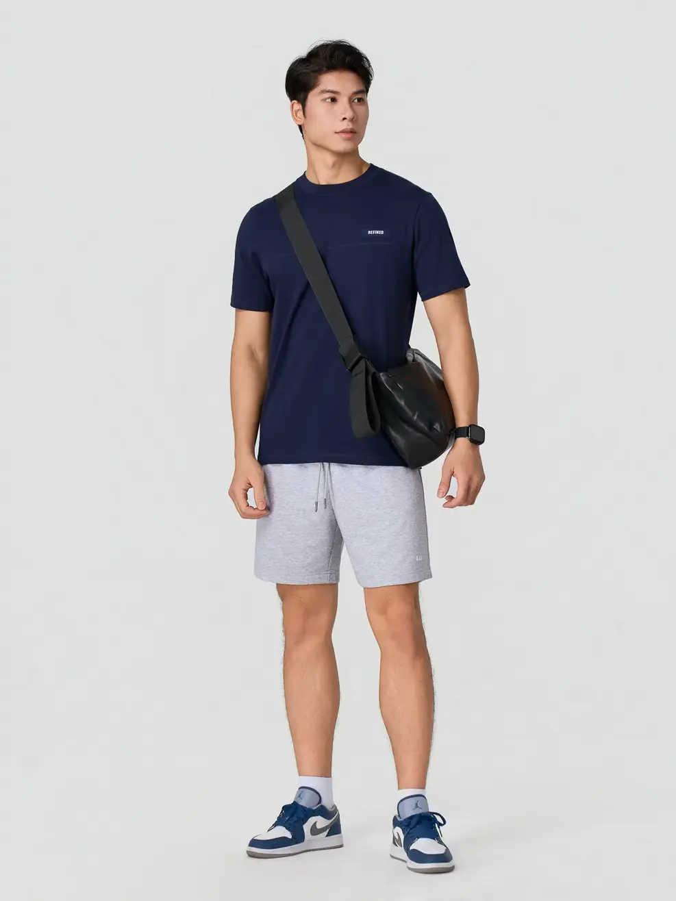 Quần Shorts Nỉ Yoguu - Phối Màu Xám 148 - L