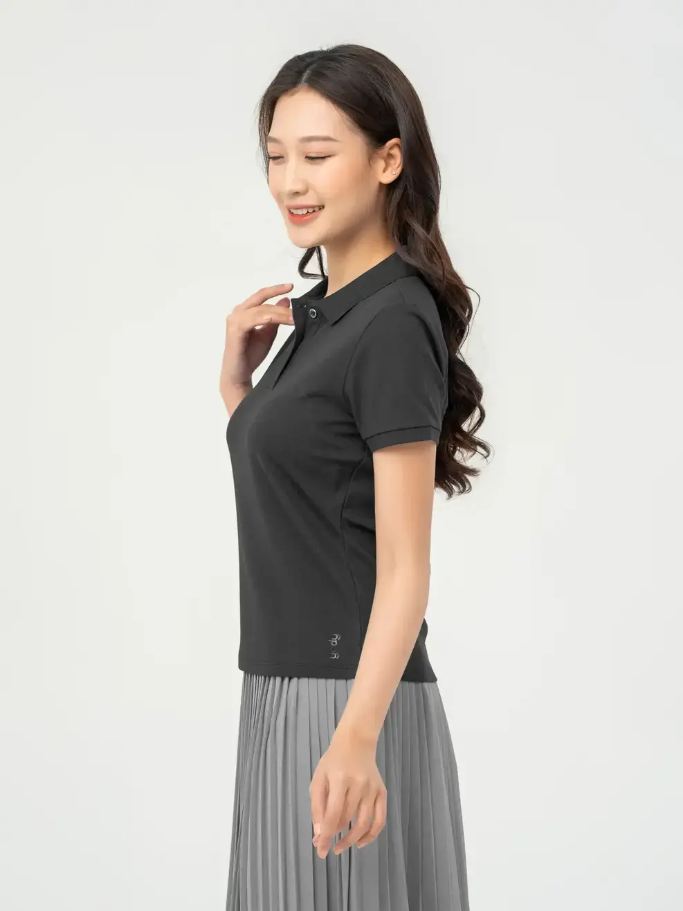 Áo Polo Nữ Cafe Dệt Tổ Ong Basic-APN6254 - Đen 001 - S