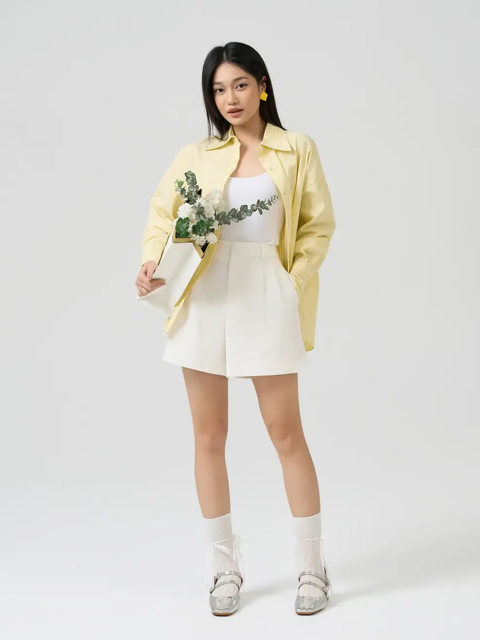 Áo Sơ Mi Kẻ Sọc Trẻ Trung - YELLOW STRIPES 025 - XS