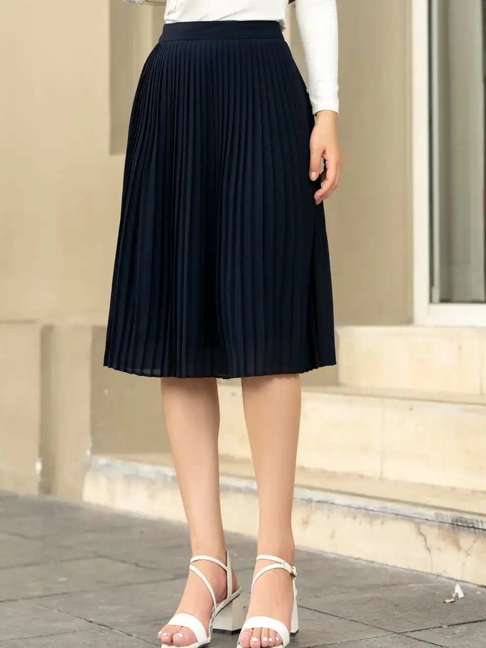 Chân Váy Nữ Dập Ly - Tím Than. - S