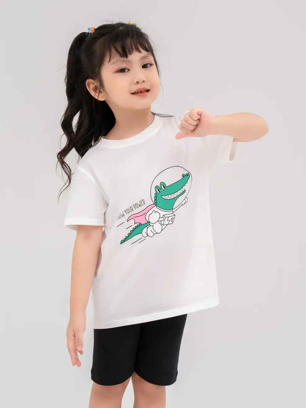 T-shirt Kid In Cá Sấu Thủy Thủ - Trắng - 2