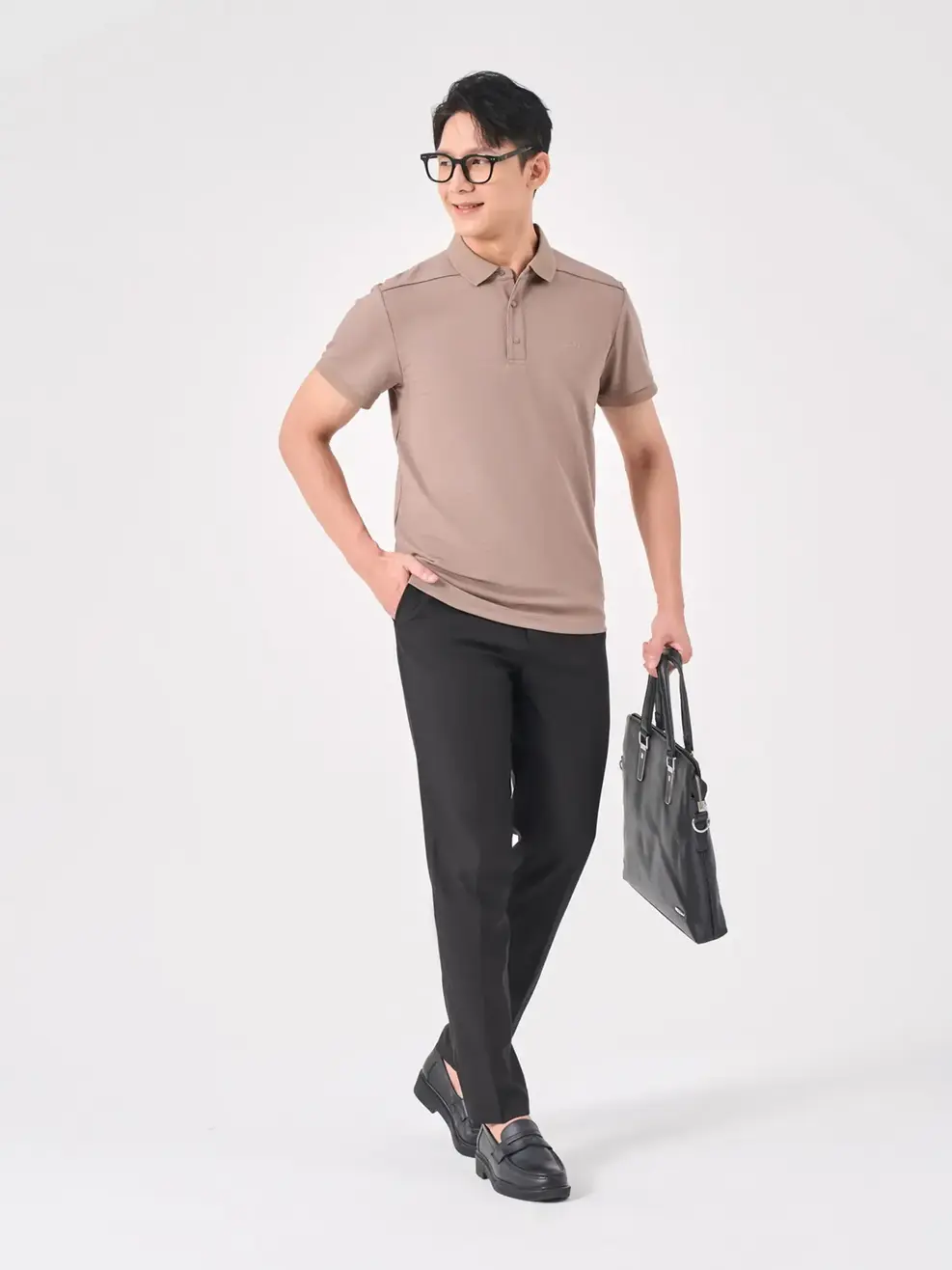 Áo Polo Nam Cafe Tổ Ong Nẹp Cúc (apm7125) - Nâu 034 - M
