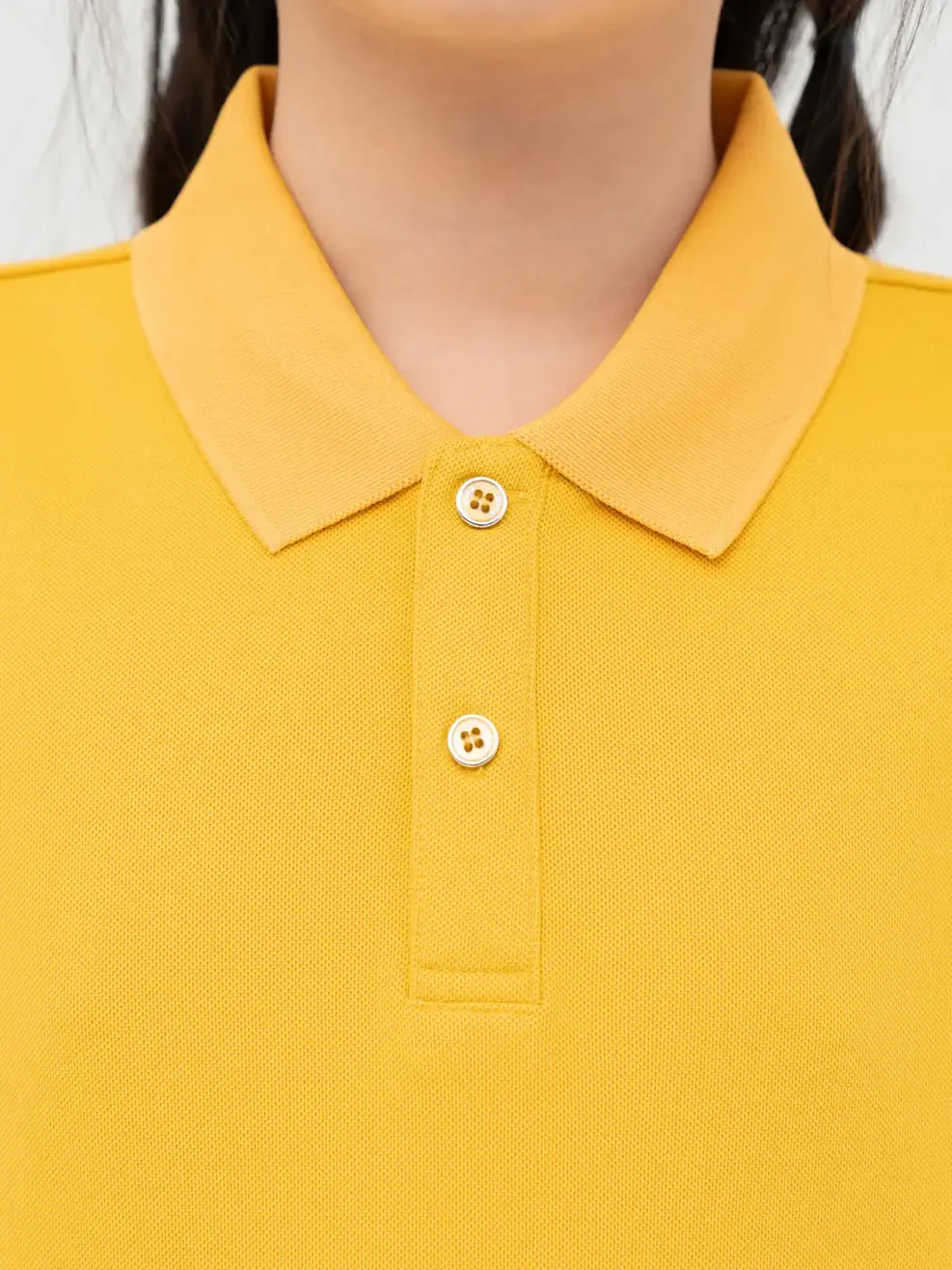 Polo Trẻ Em Cafe Dệt Tổ Ong Basic - Vàng - 14