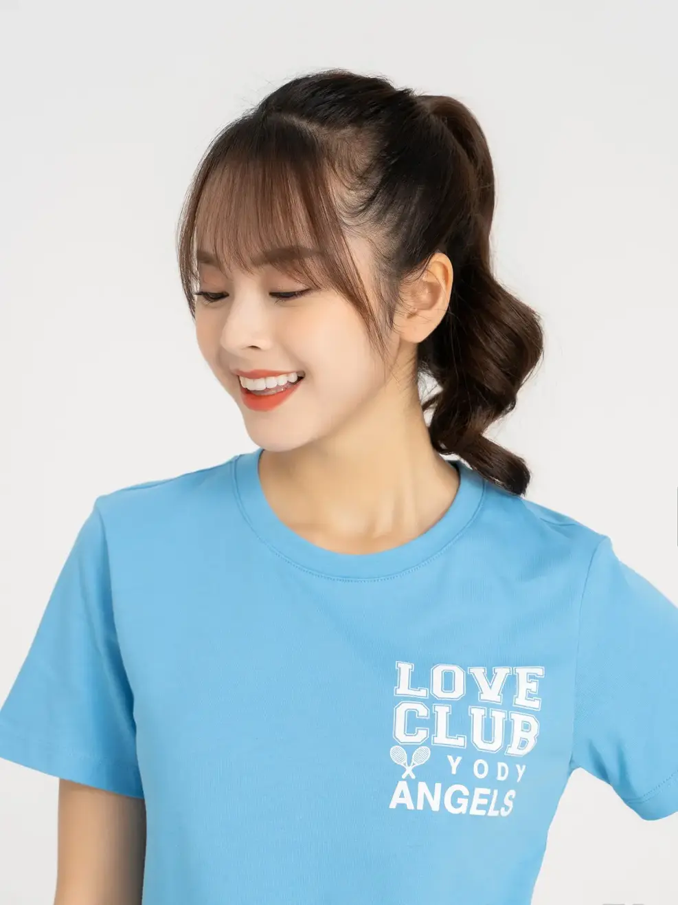 Áo Tshirt nữ in club - Xanh Biển - L