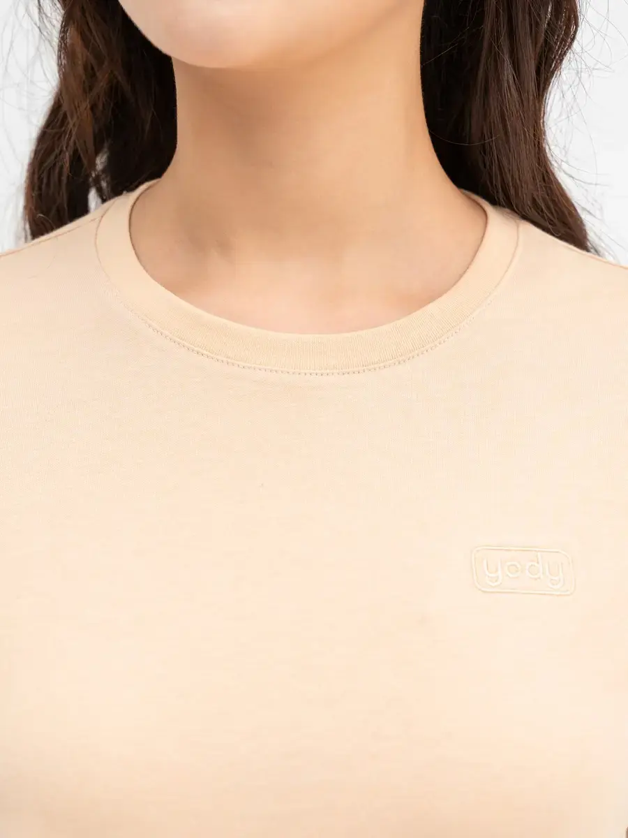 Đồ Bộ Nữ Quần Sooc Thêu Logo Cotton Usa - Be - S