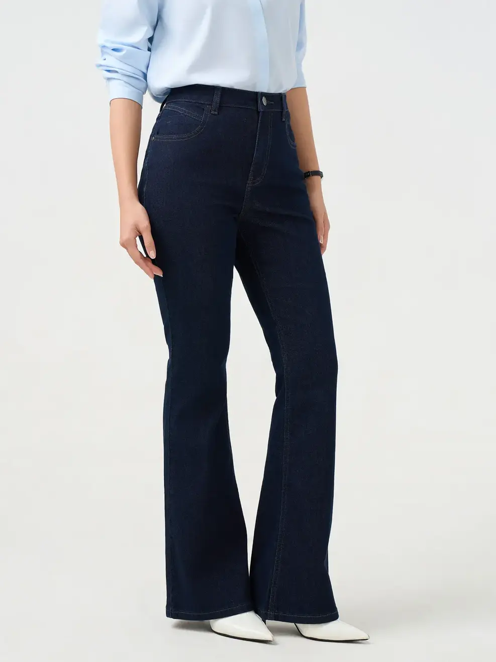 Quần Jeans Nữ Flare Tôn Dáng - Màu chàm 001 - 27