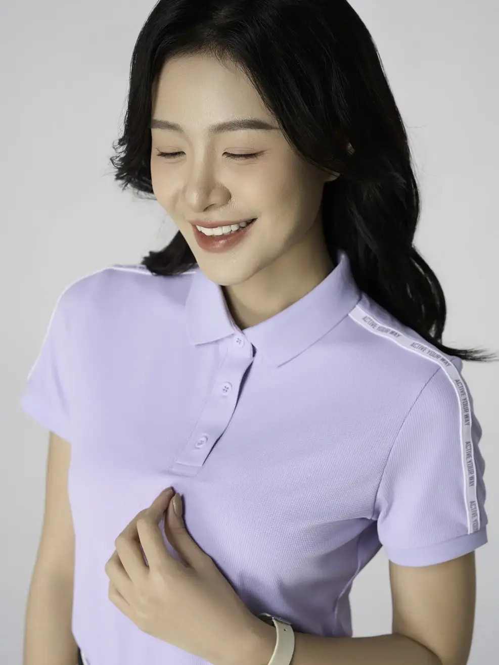 Áo Polo Phối Dây Dệt Vai - TÍM 051 - M