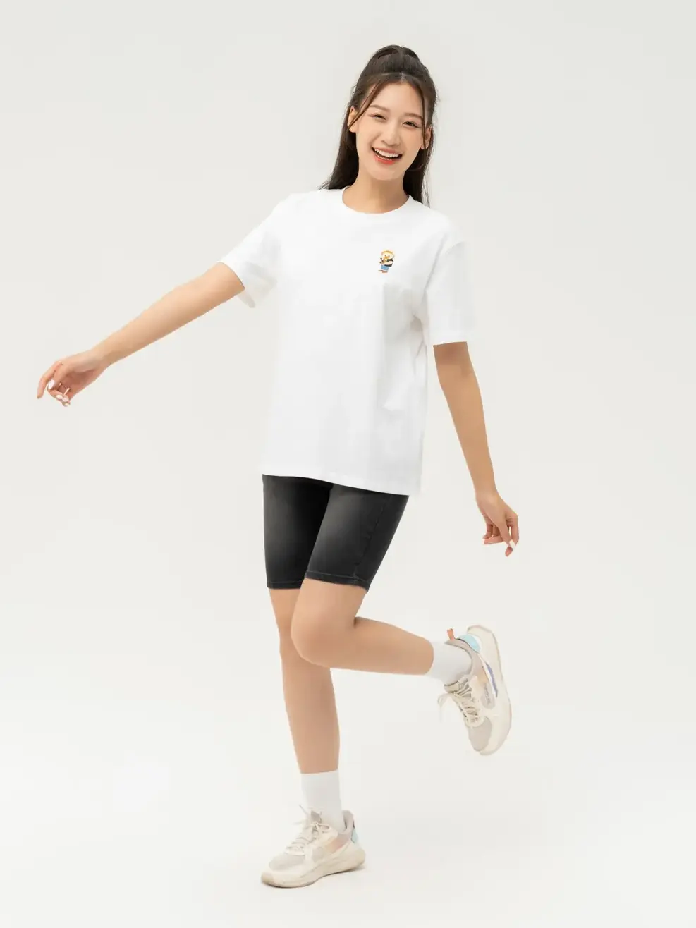 T-shirt Nữ Thêu Gấu Chất Liệu Cotton Usa - Trắng 1 - S