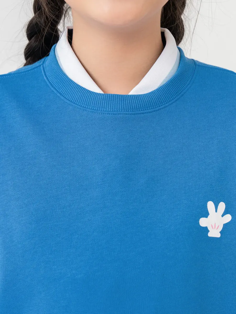 Áo Dài Tay Kid Happy Face Mickey - Xanh coban - 10