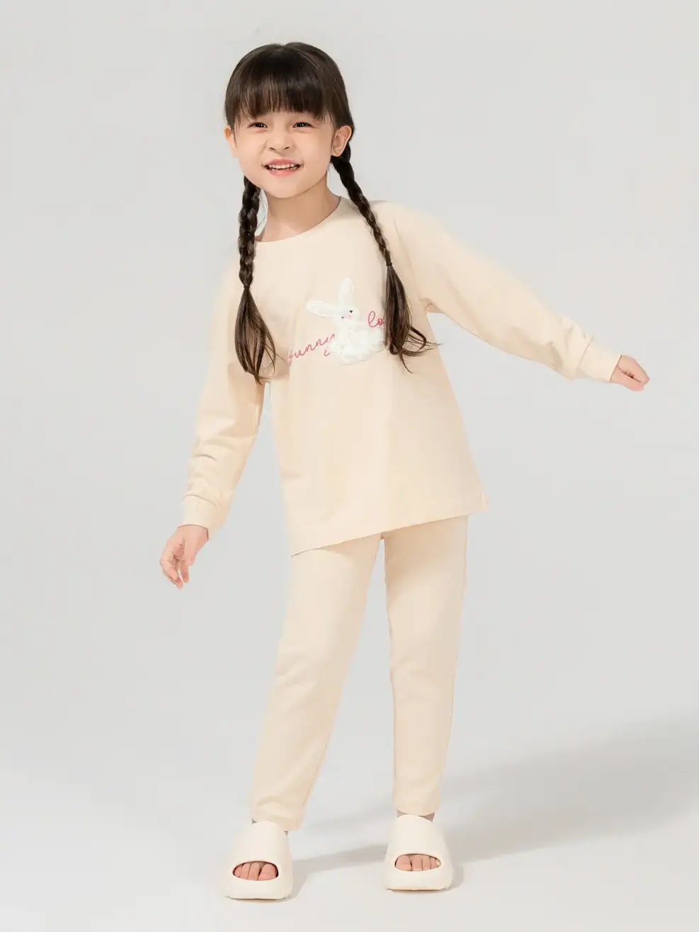 Bộ Đồ Thu Đông Trẻ Em Thỏ - Be - 2-3