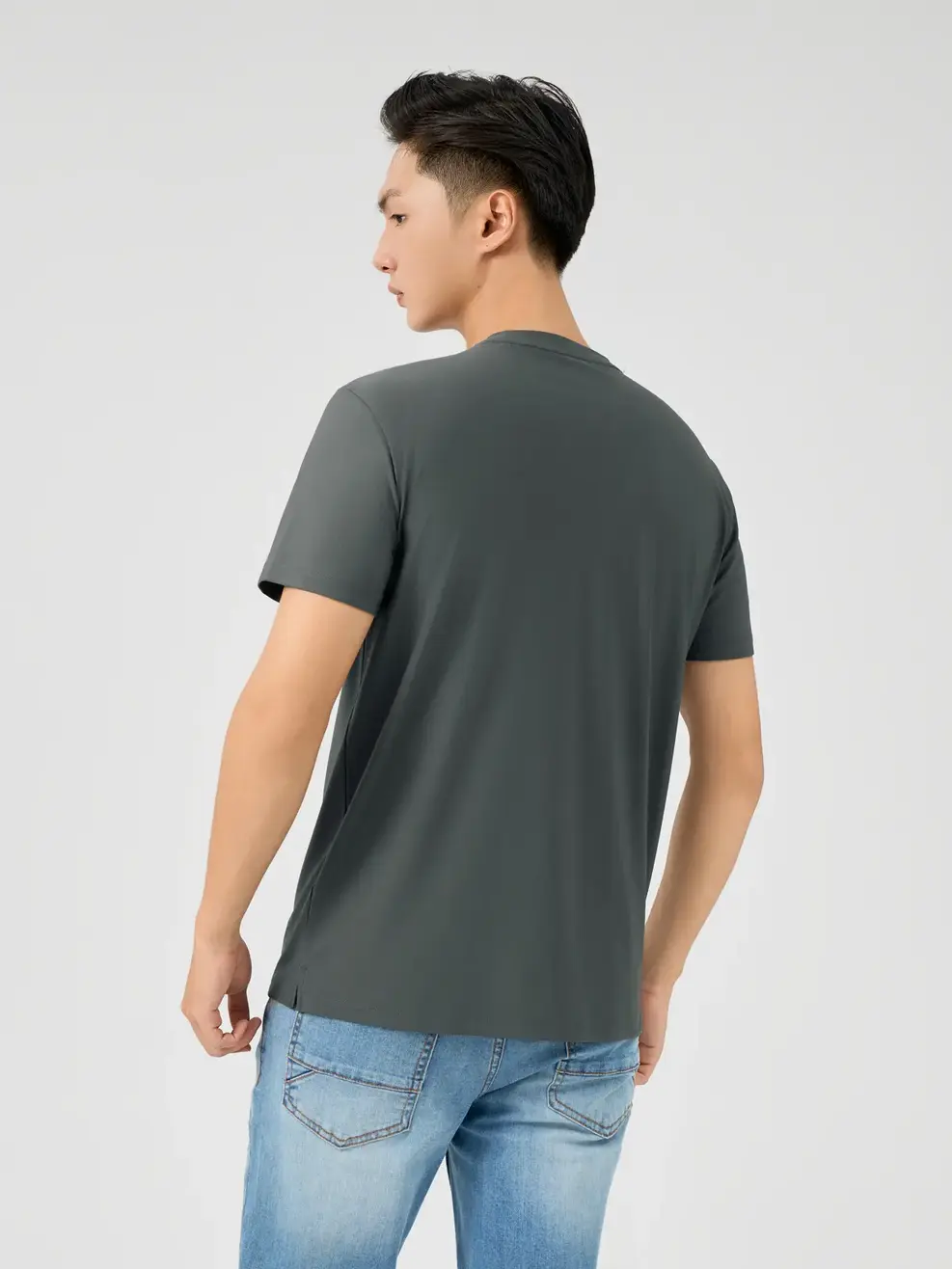 T-shirt Nam Thể Thao Quốc Dân Thoáng Khí - Ghi Đậm - M