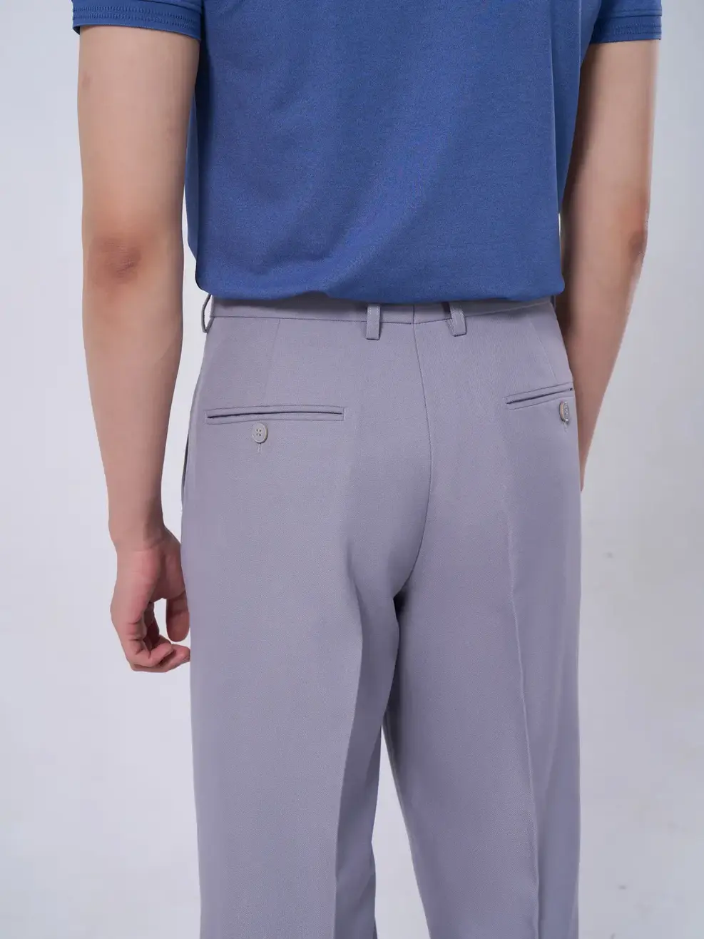 Quần âu nam classic bổ túi sườn - Ghi sáng - 2XL