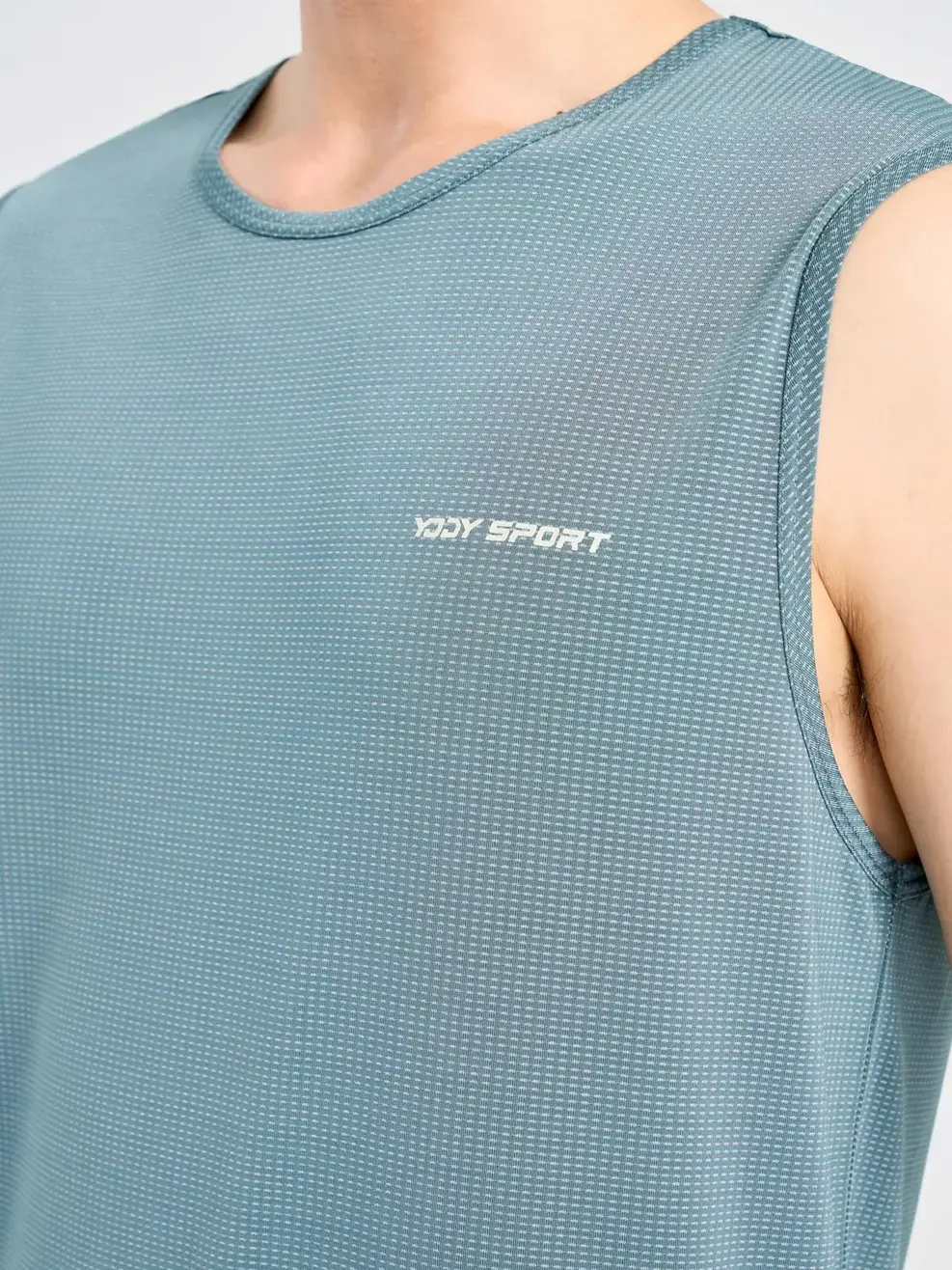 T-shirt Thể Thao Nam Can Lưng In Lỗ - Xanh ghi. - M