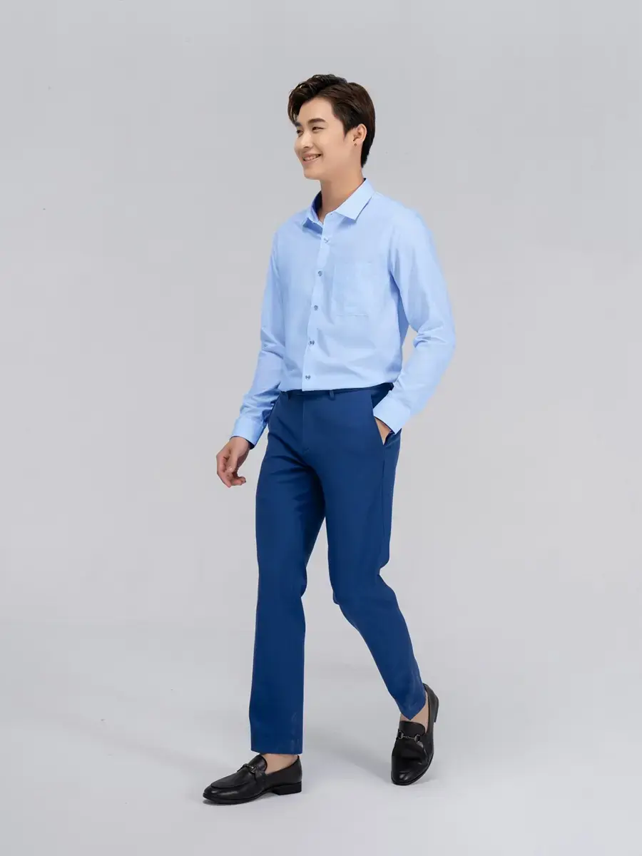 Sơ mi nam dài tay túi ngực 3M - Xanh nhạt - M