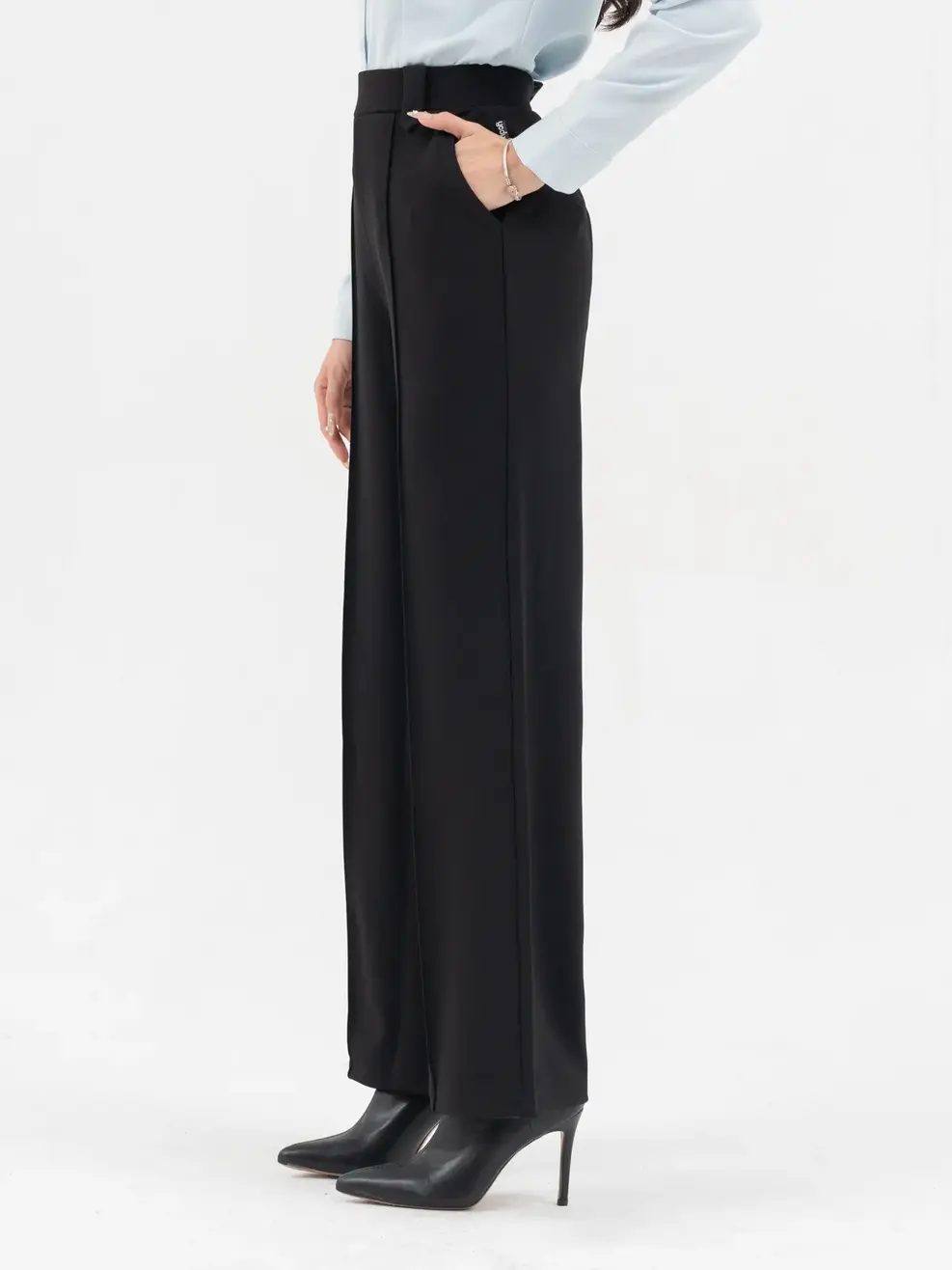 Quần Âu Nữ Suông Siêu Co Giãn - Đen - S