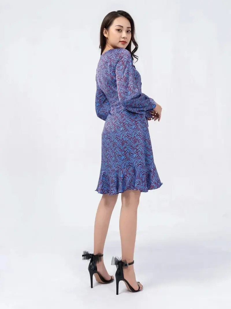 Đầm xòe đai thắt eo - Xanh - M