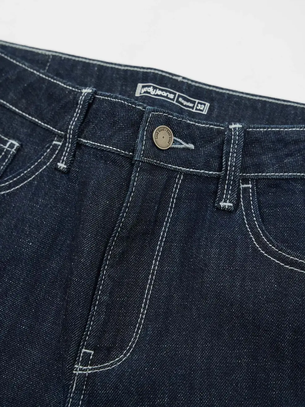 Quần Jeans Nam Gai Xanh Regular - Màu chàm 001 - 28