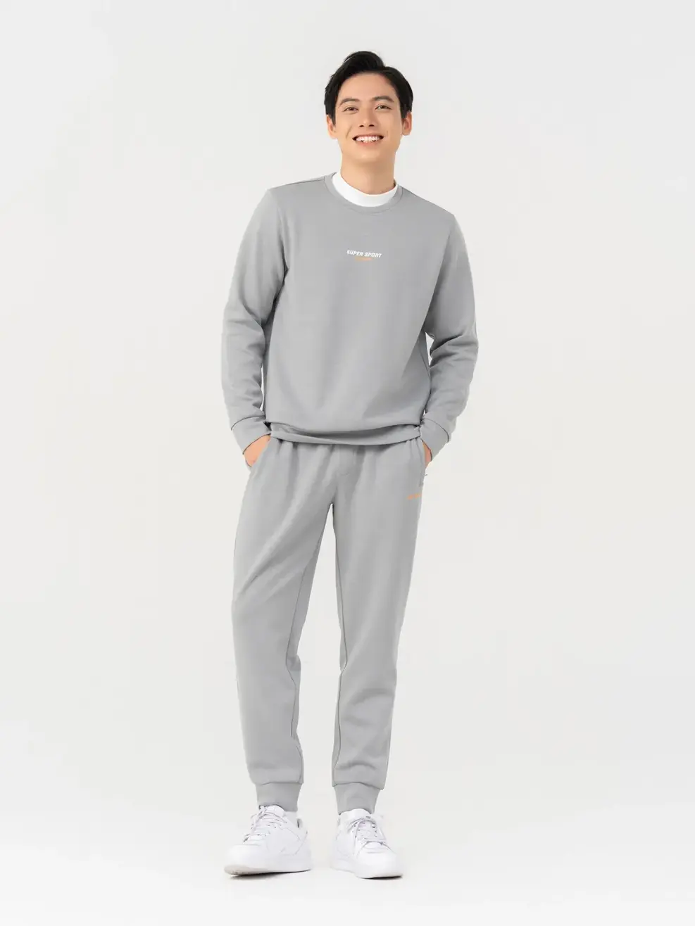 Bộ Đồ Thể Thao Nam In Super Sport - Xám đậm - M