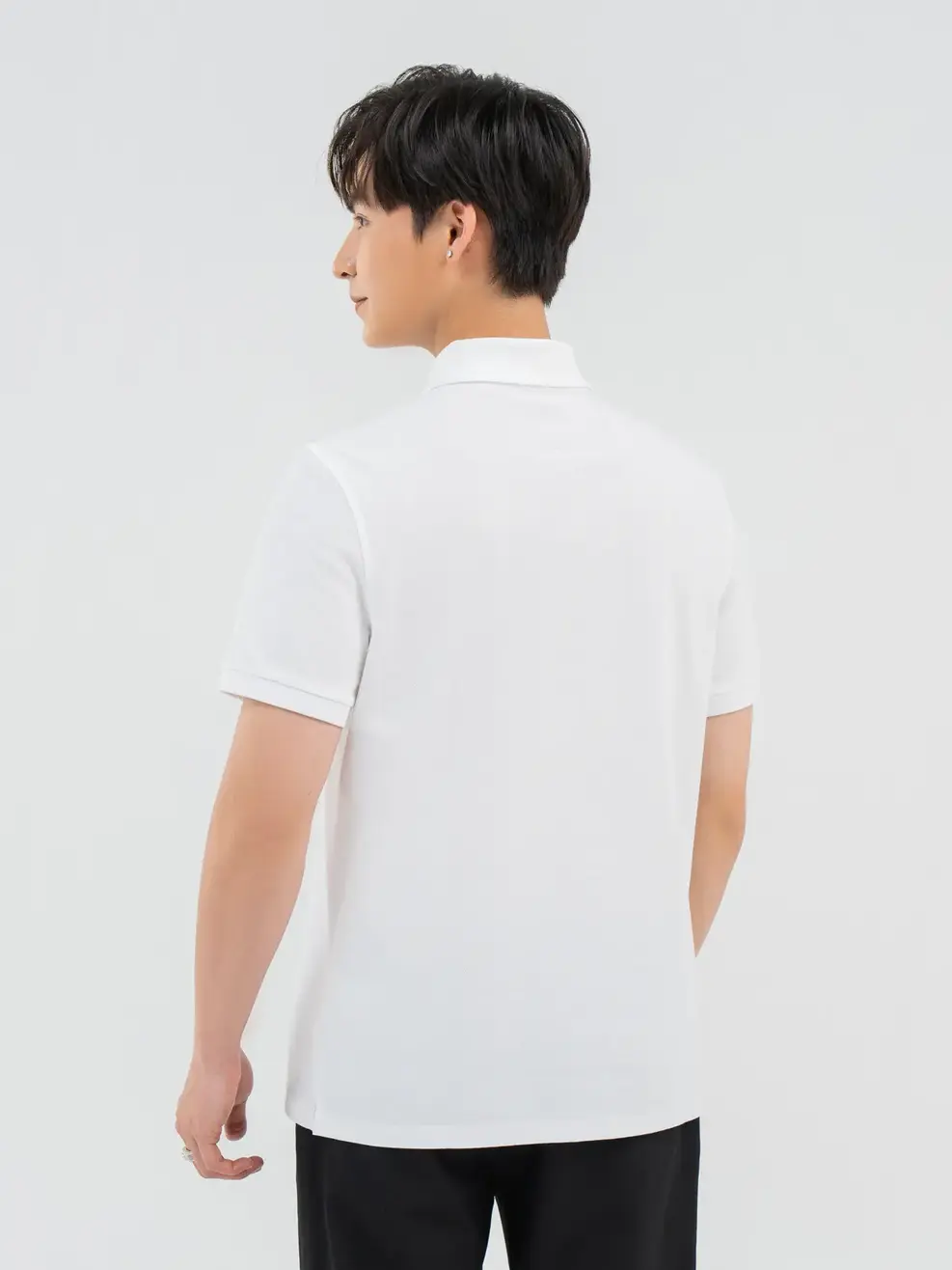 Polo Nam Sorona Oversize Thêu Gấu - Trắng - 3XL