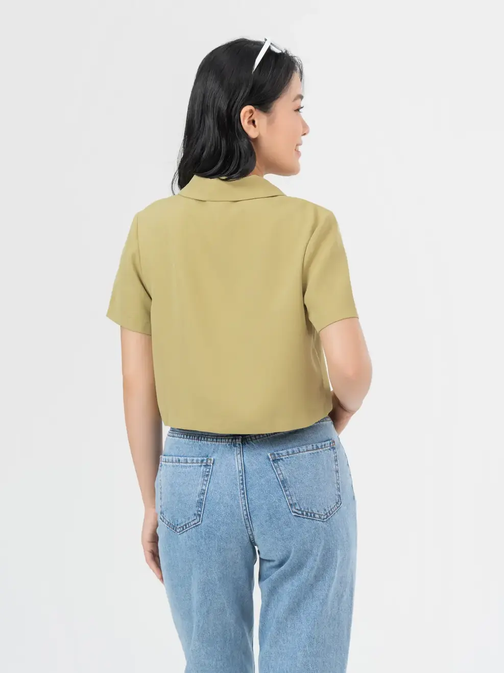 Sơ Mi Cộc Tay Nữ - Xanh cốm - S