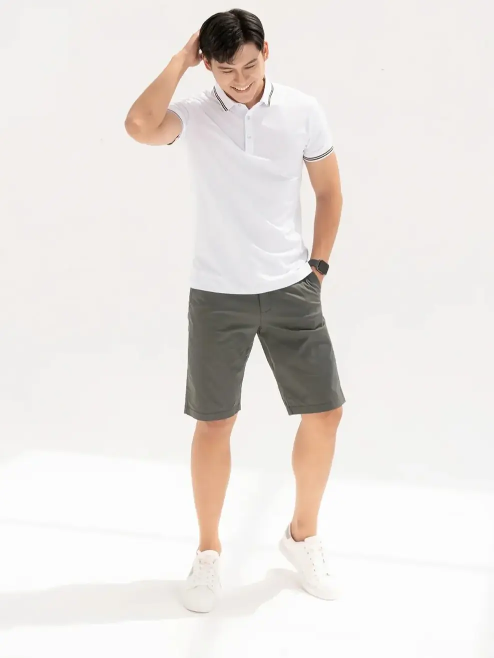 Áo polo nam pima 4 - Trắng tinh - 5XL