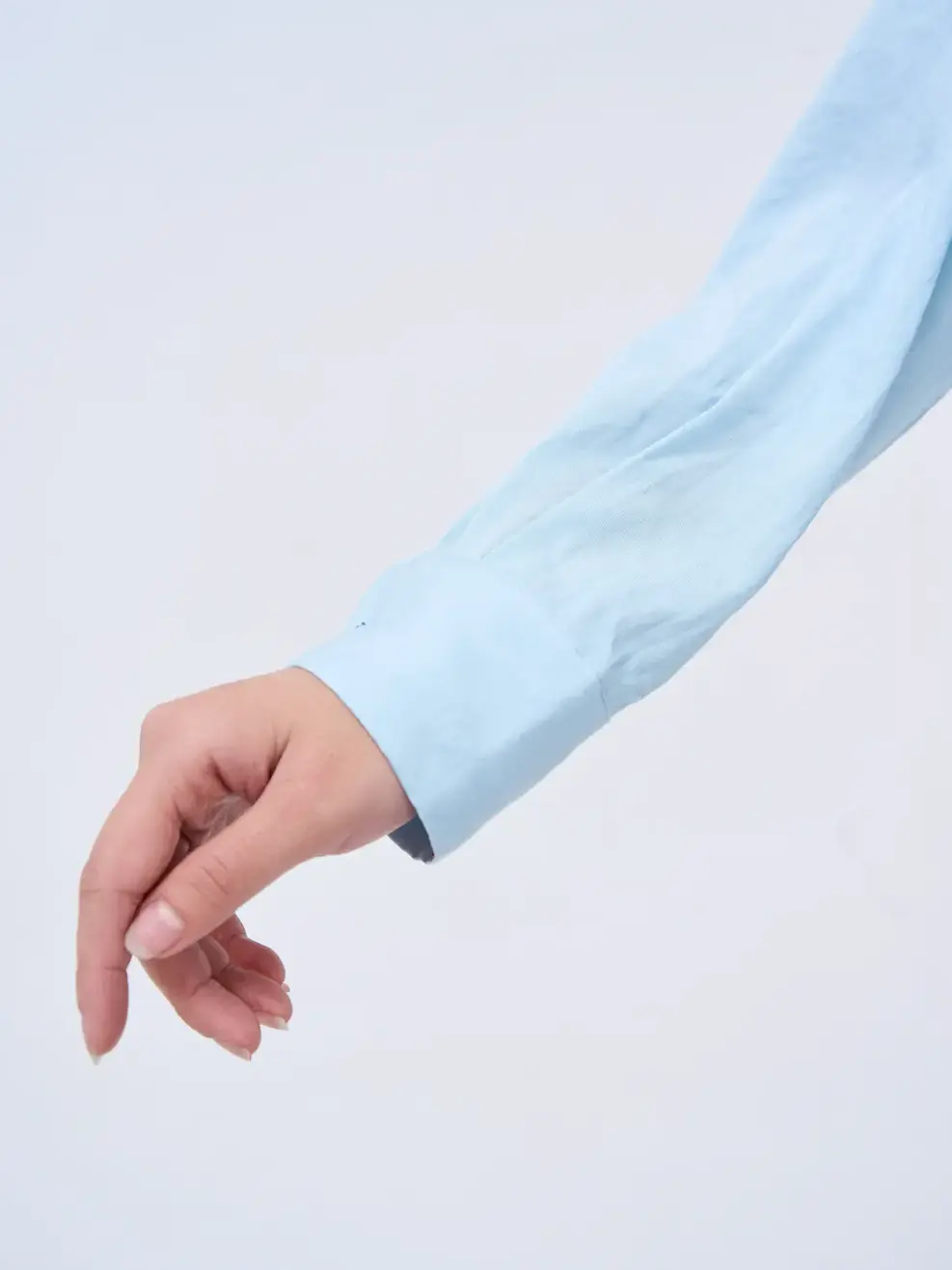 Sơ mi dài tay nữ suông cổ trễ - Xanh - L