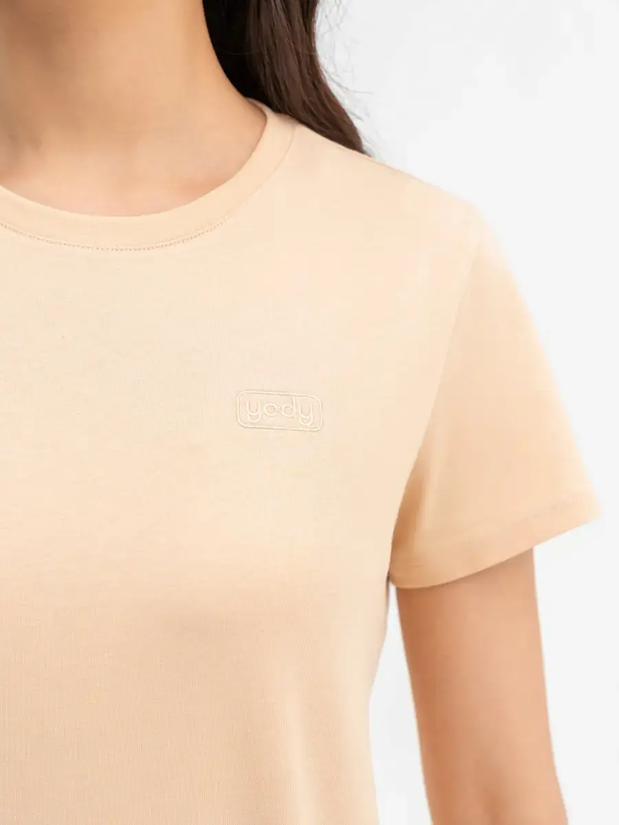 Đồ Bộ Nữ Quần Sooc Thêu Logo Cotton Usa - Be - S