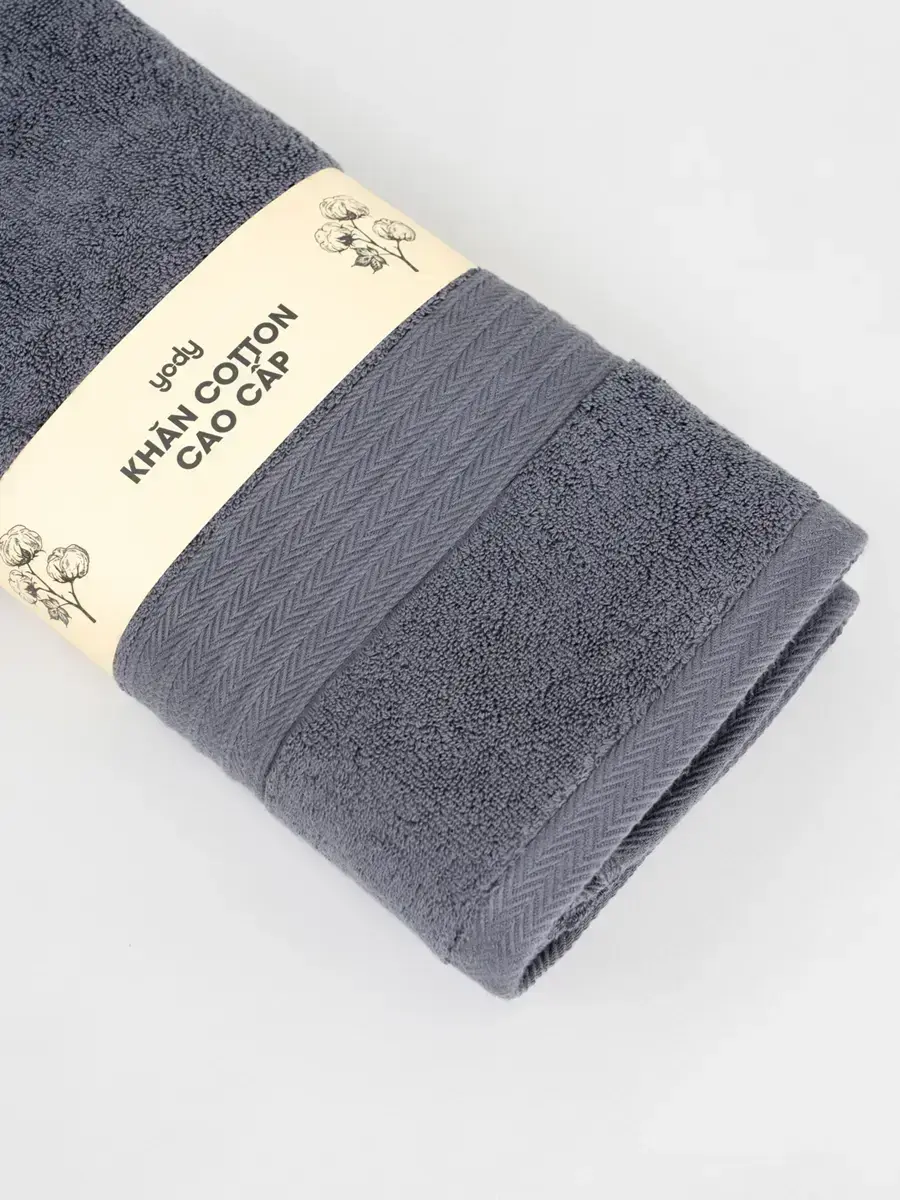 Khăn Tắm Cotton Mềm Mịn Cao Cấp (KHT6004) - Than chì 002