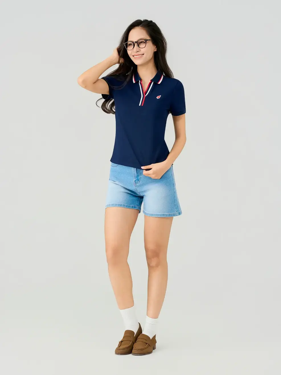Áo Polo Bo Phối Màu - Tím than 036 - S