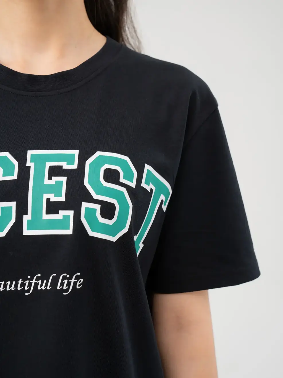T-shirt Nữ In Nicest Bột Ngô - ĐEN 1 - S