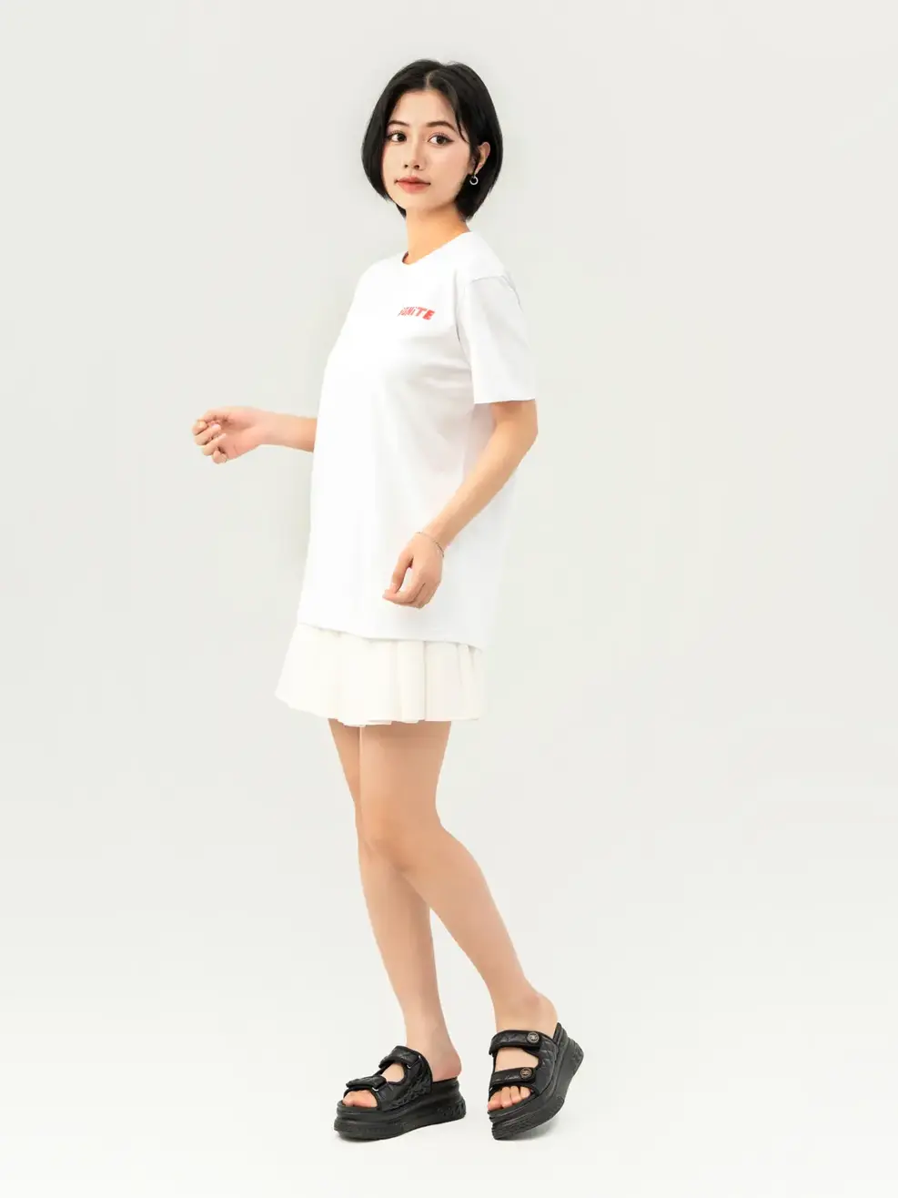 T-shirt Nữ Dáng Rộng In Ignite Bột Ngô - Trắng 1 - S