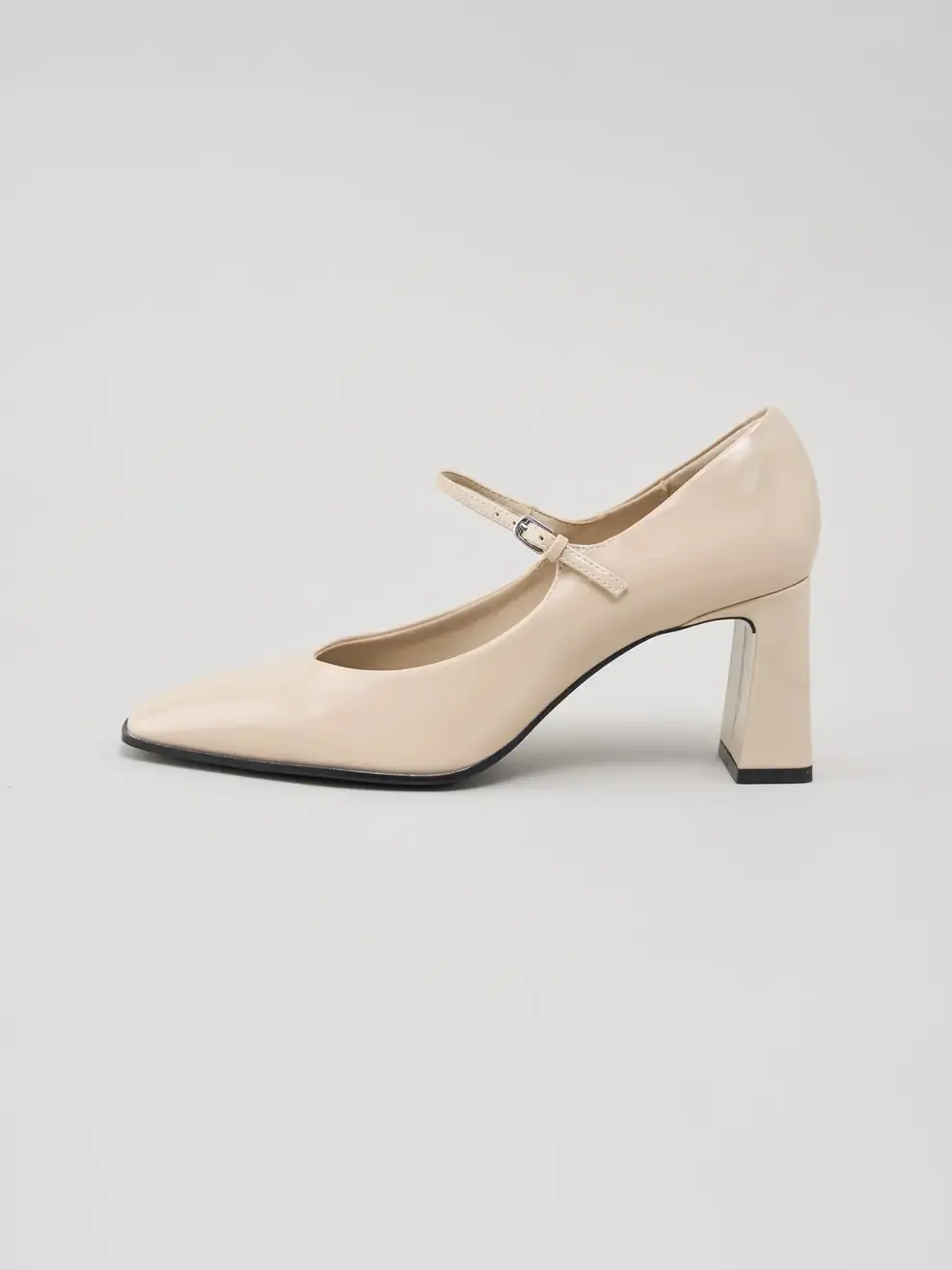 Giày Cao Gót Nữ Mũi Vuông Đế Bản To Cơ Bản - Be - 38