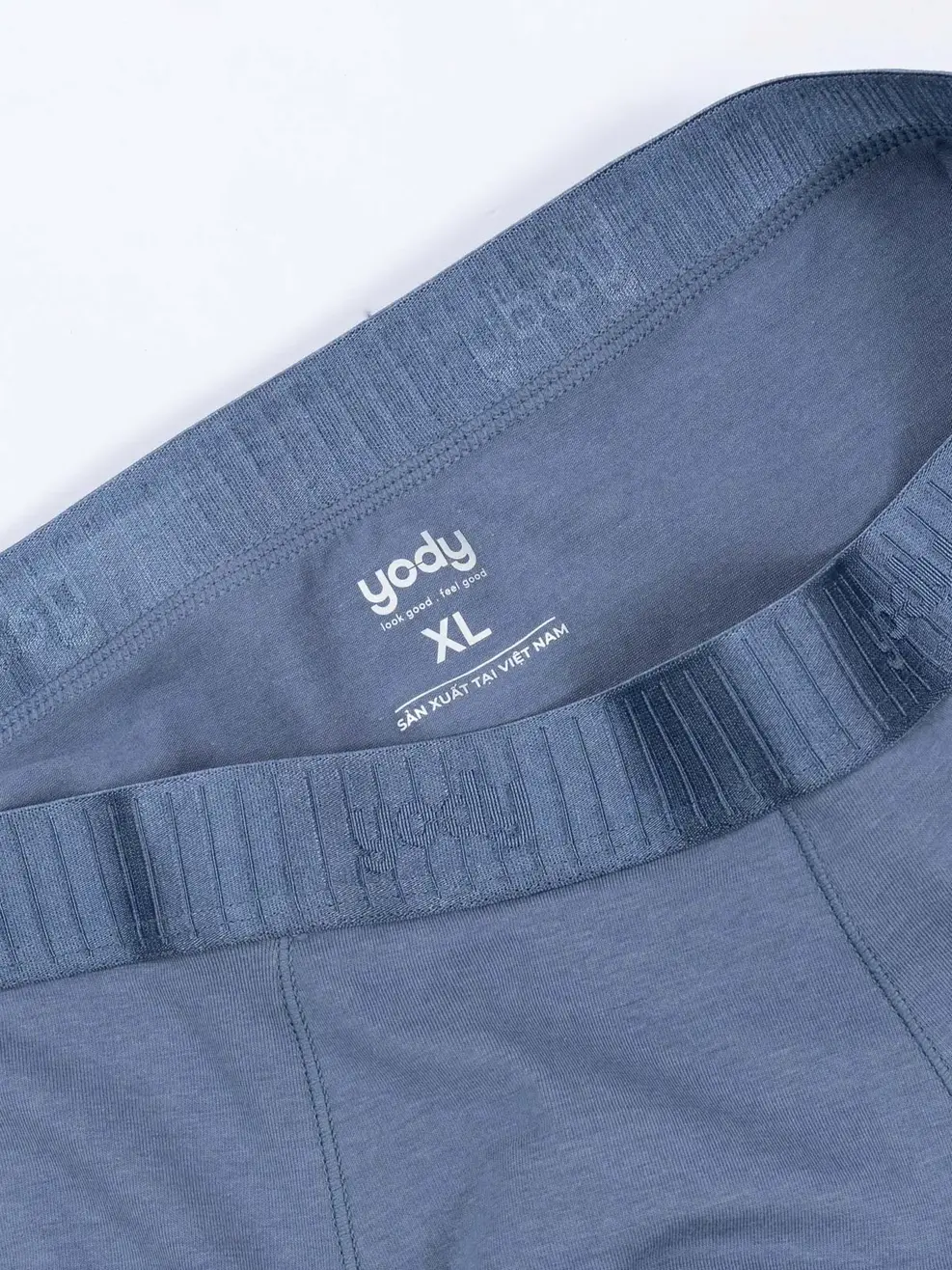 Quần Lót Nam Boxer Phối Cạp Sọc Combo 2 - Ghi Xanh - M