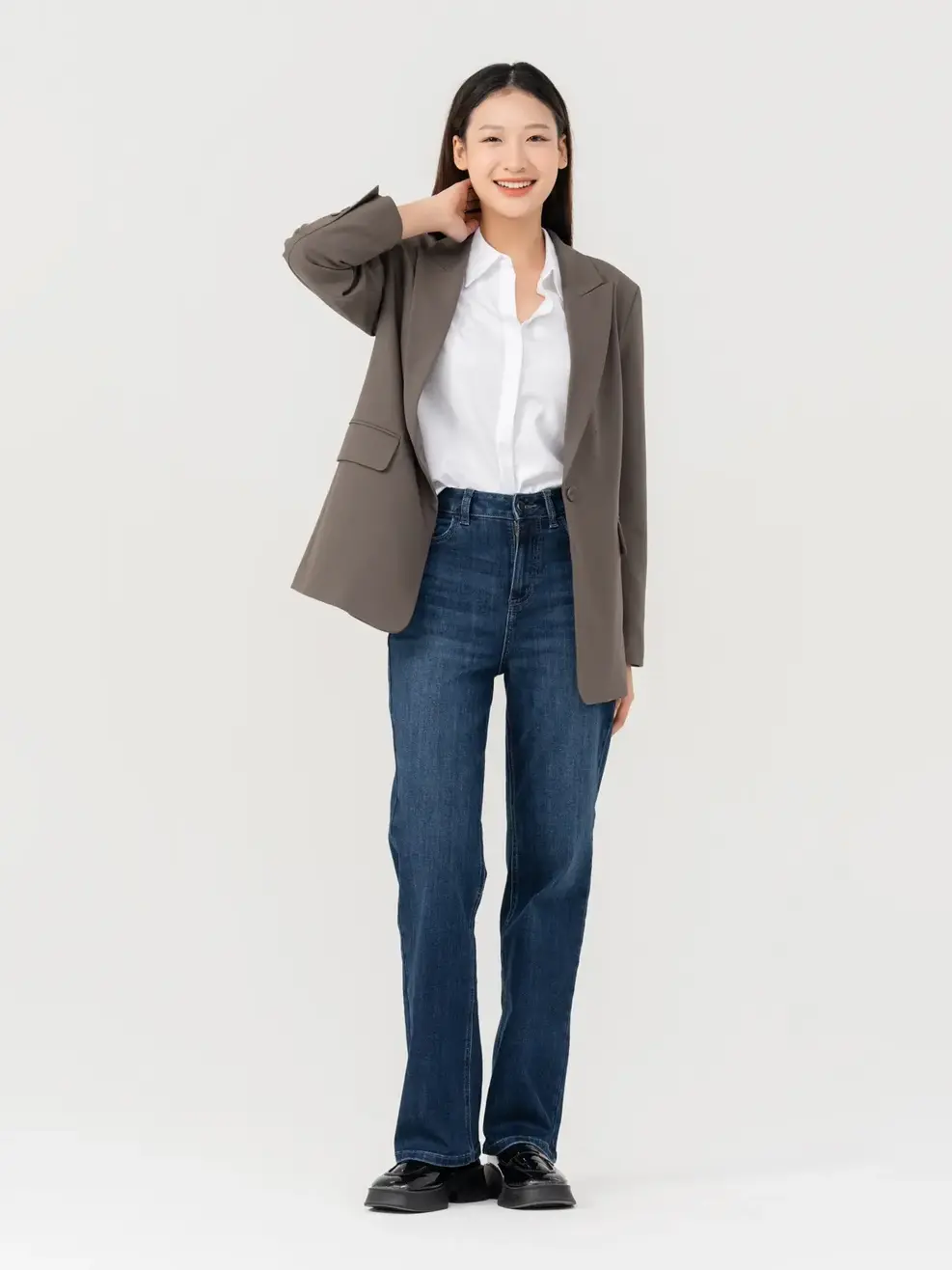 Vest Nữ Dáng Blazer Túi Cơi - Nâu đậm - S