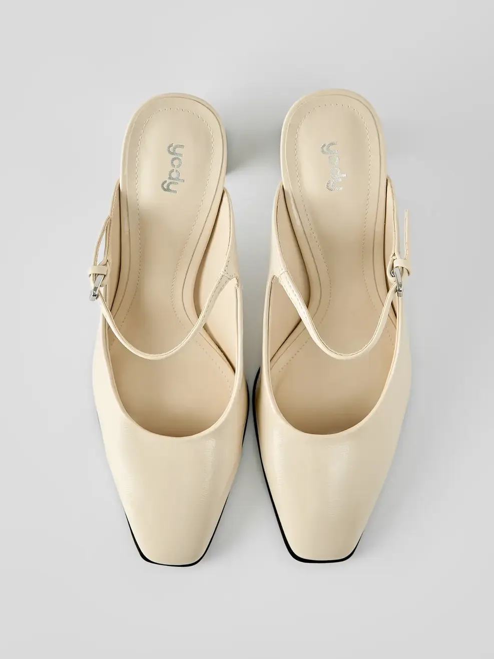 Giày Cao Gót Nữ Mũi Vuông Đế Bản To Hở Hậu - Trắng. - 35